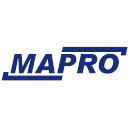 Logo MAPRO niebieskie z prostokątnym elementem graficznym