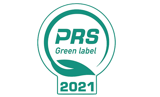 Logo certyfikatu PRS Green label 2021